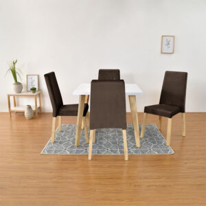 Set Comedor Tiza 4P Sillas Galicia Tela Chocolate 3 Set Comedor Tiza 4P Sillas Galicia Tela Chocolate